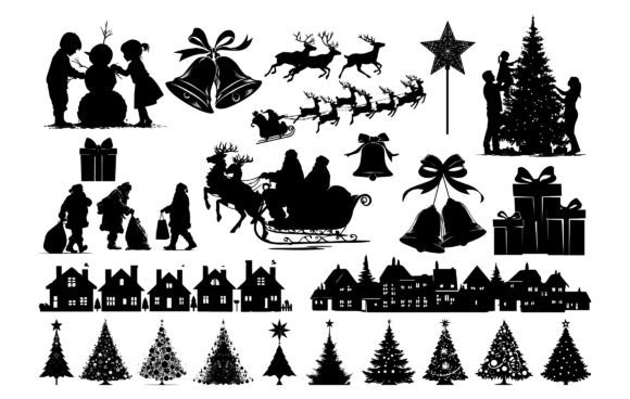 Download Christmas Silhouette Vector Design Set - Vector Collection