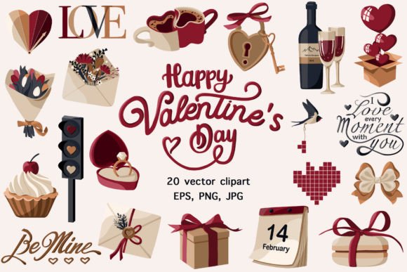 Download Happy Valentine’s Day Vector Clipart - Vector Collection