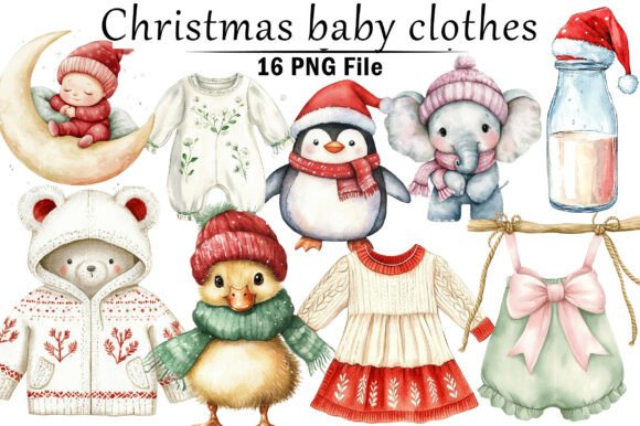 Download Christmas Baby Clothes Clipart - Premium Bundle